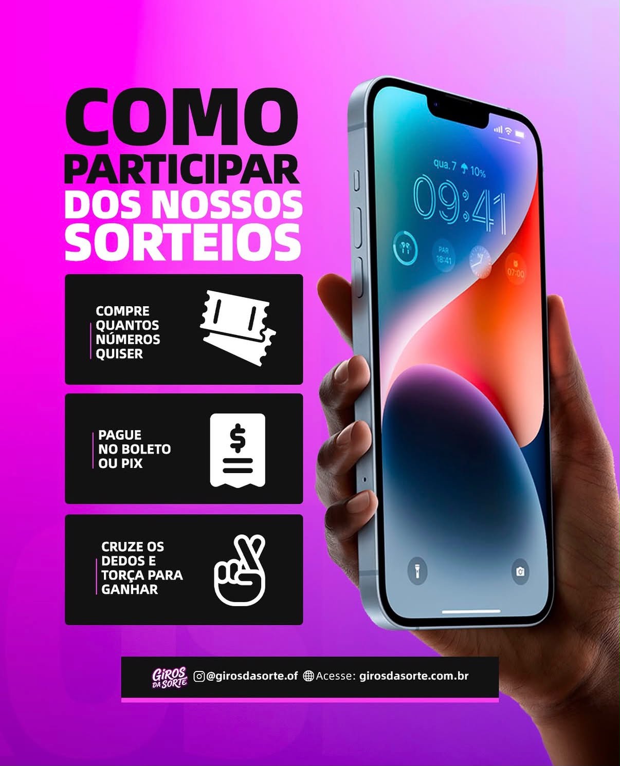 Postagem: como participar dos sorteios